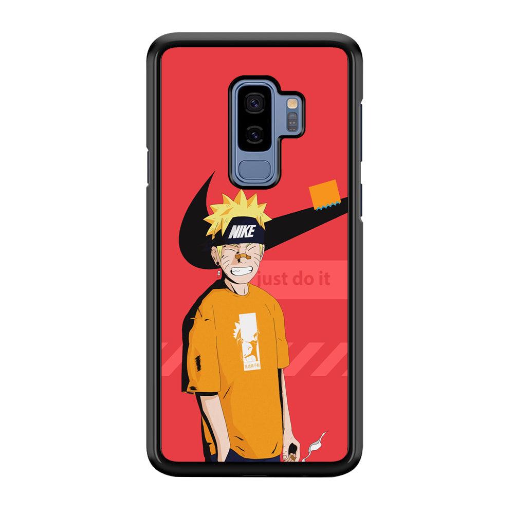 Nike Cover with Naruto Samsung Galaxy S9 Plus Case-Rubber Black (2D Case)-Oxvistore