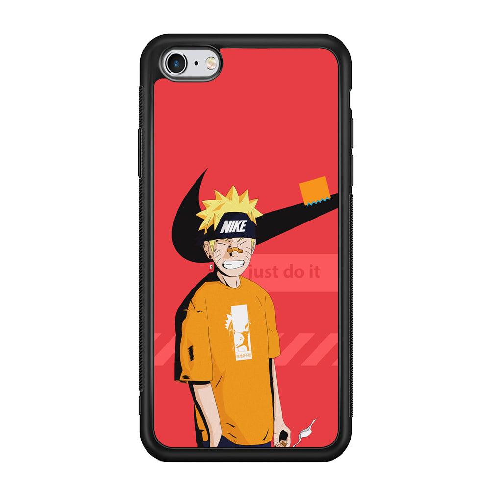 Nike Cover with Naruto iPhone 6 Plus | 6s Plus Case-Rubber Black (2D Case)-Oxvistore