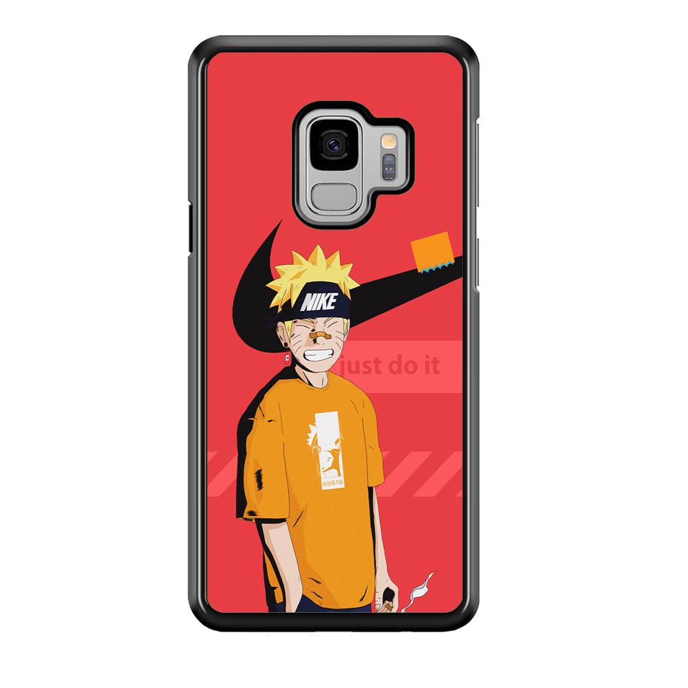 Nike Cover with Naruto Samsung Galaxy S9 Case-Rubber Black (2D Case)-Oxvistore