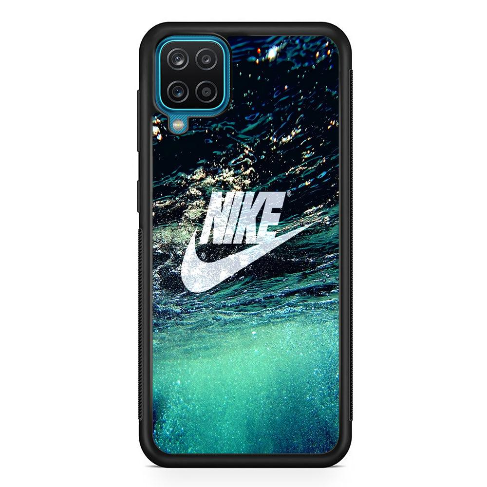 Nike Deep Water Samsung Galaxy A12 Case-Rubber Black (2D Case)-Oxvistore