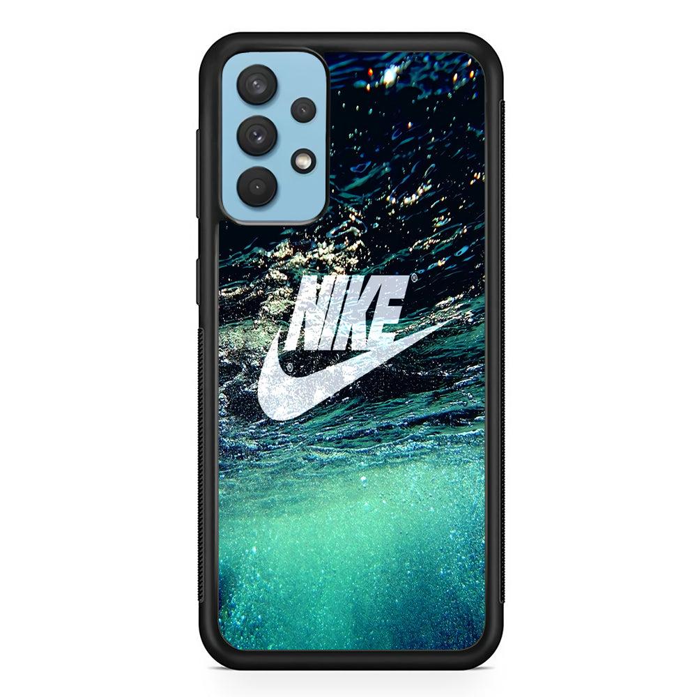 Nike Deep Water Samsung Galaxy A32 Case-Rubber Black (2D Case)-Oxvistore