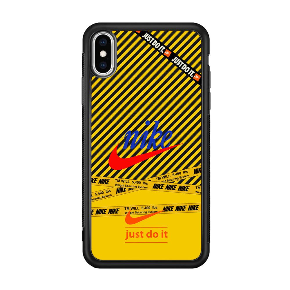 Nike Early Warning System iPhone Xs Max Case-Rubber Black (2D Case)-Oxvistore