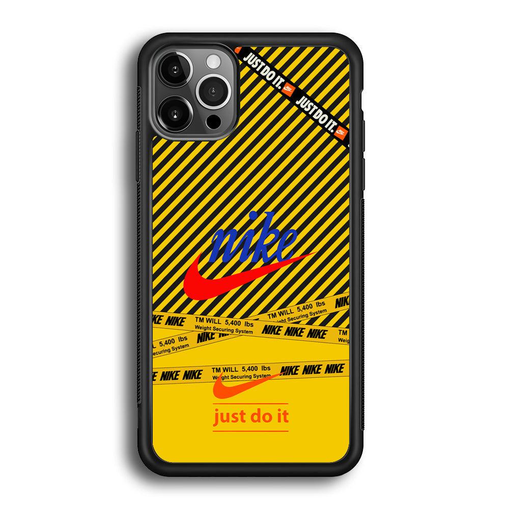 Nike Early Warning System iPhone 12 Pro Case-Rubber Black (2D Case)-Oxvistore