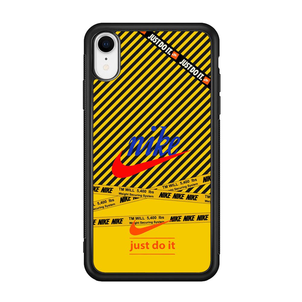 Nike Early Warning System iPhone XR Case-Rubber Black (2D Case)-Oxvistore
