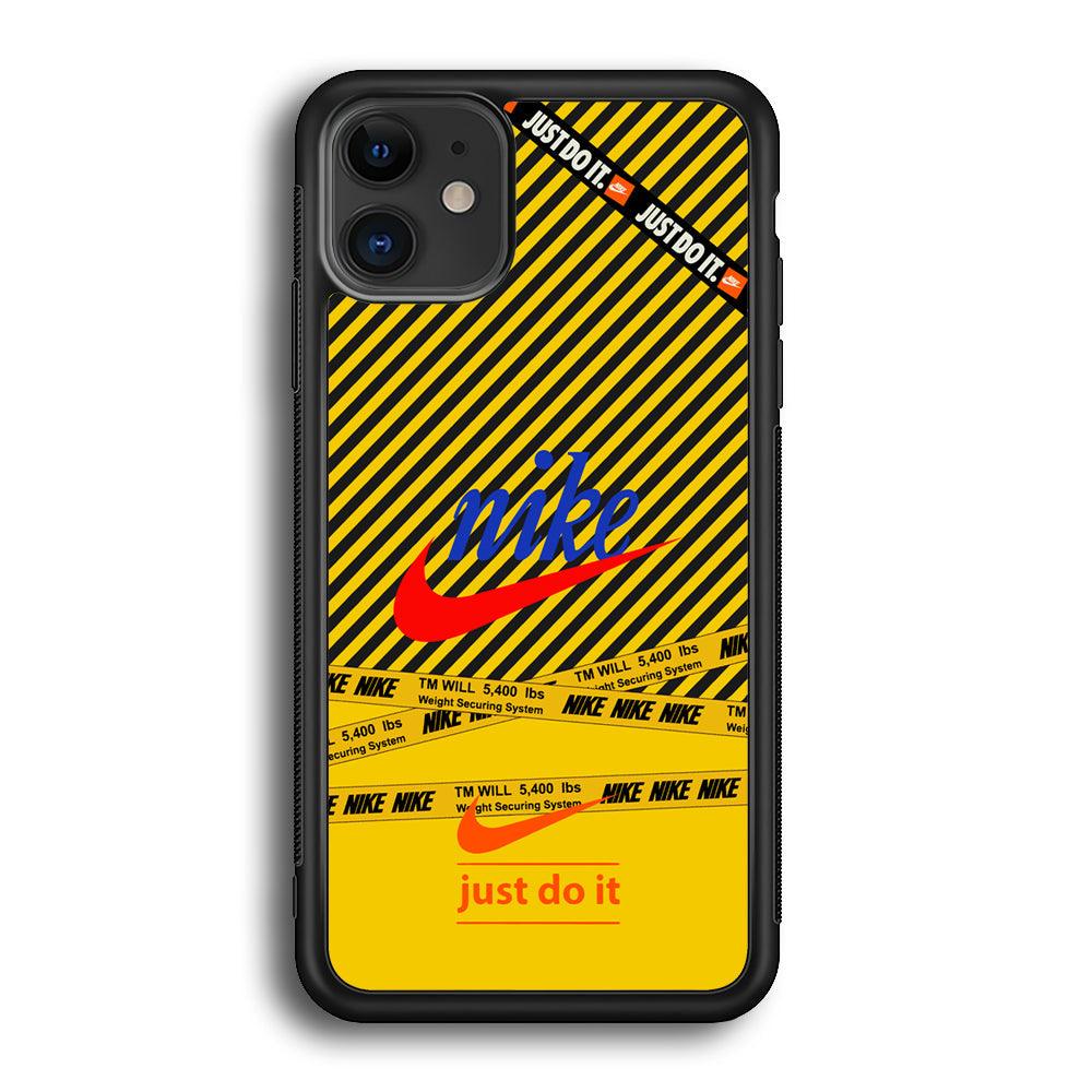 Nike Early Warning System iPhone 12 Case-Rubber Black (2D Case)-Oxvistore