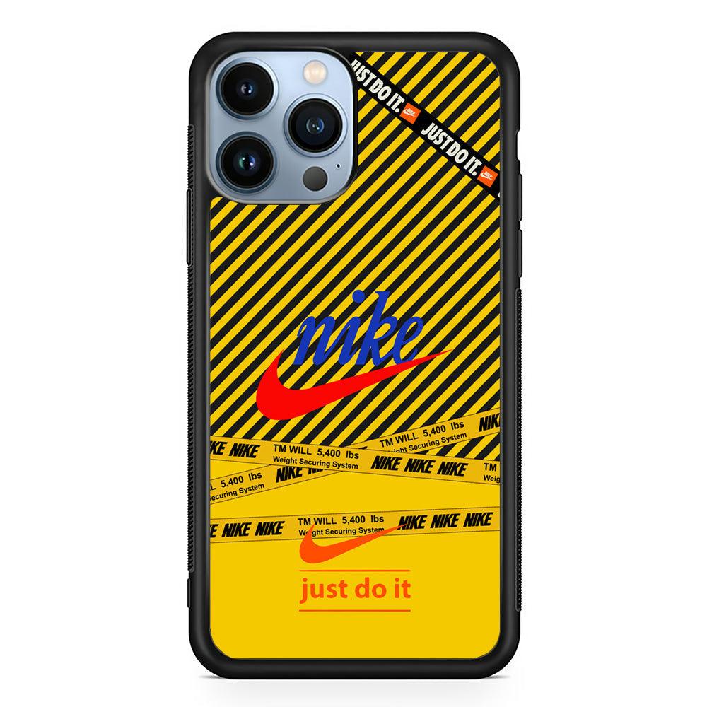 Nike Early Warning System iPhone 14 Pro Max Case-Rubber Black (2D Case)-Oxvistore