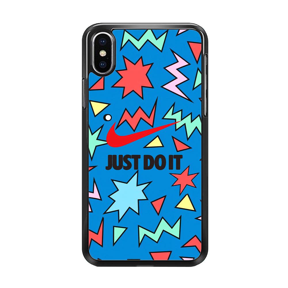 Nike Fireworks iPhone X Case-Rubber Black (2D Case)-Oxvistore