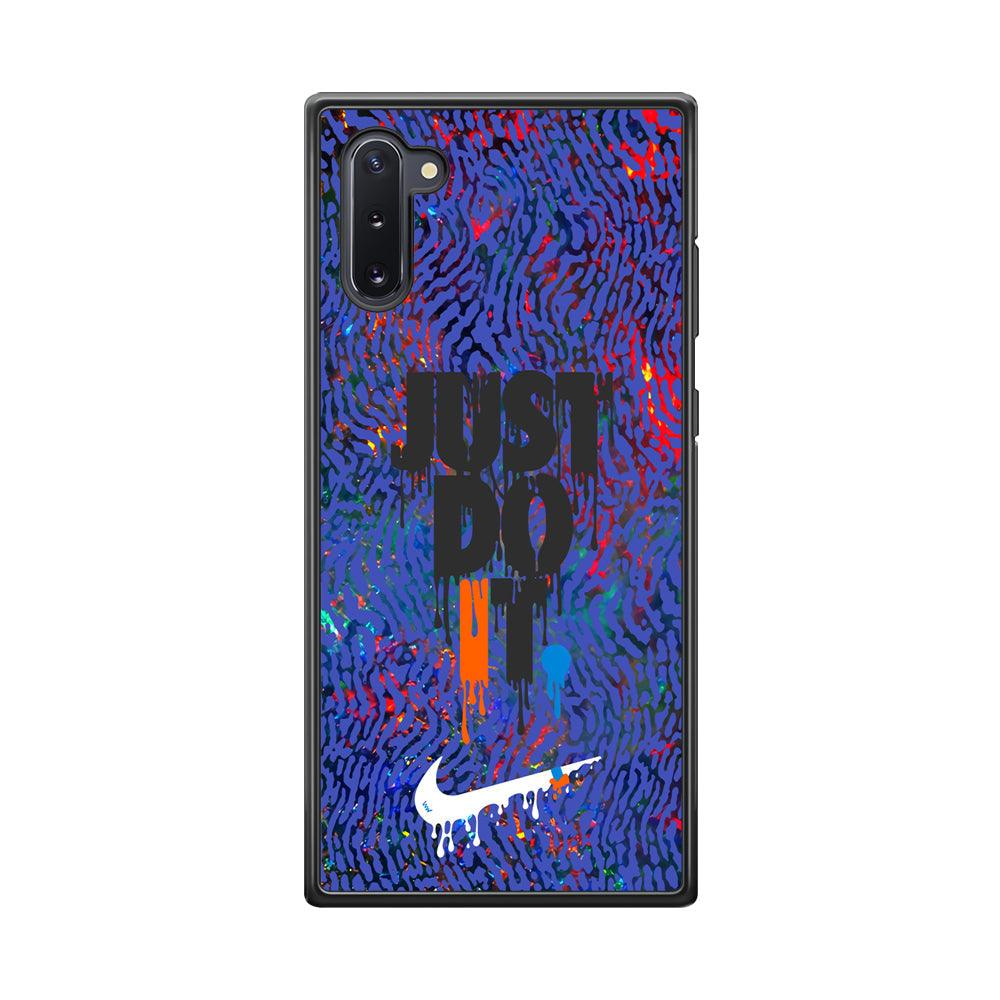 Nike Flaming Magma Samsung Galaxy Note 10 Case-Rubber Black (2D Case)-Oxvistore