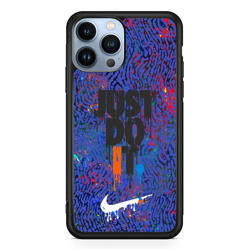 Nike Flaming Magma iPhone 14 Pro Max Case-Rubber Black (2D Case)-Oxvistore