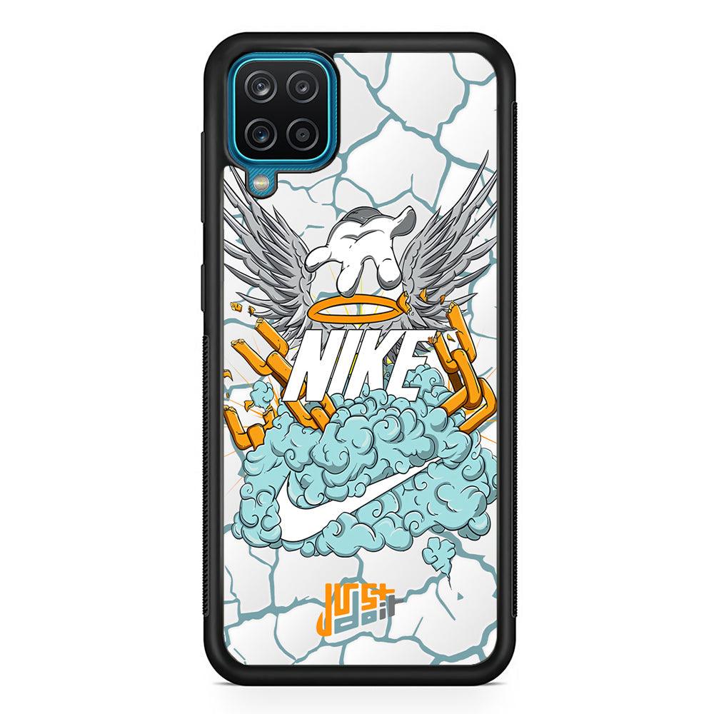Nike Flying To The Paradise Samsung Galaxy A12 Case-Rubber Black (2D Case)-Oxvistore
