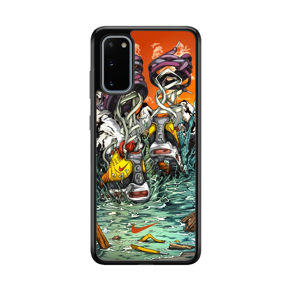 Nike Form of Art Noise Samsung Galaxy S20 Case-Rubber Black (2D Case)-Oxvistore