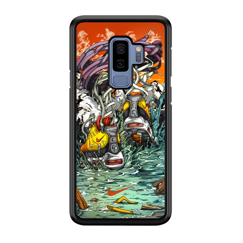 Nike Form of Art Noise Samsung Galaxy S9 Plus Case-Rubber Black (2D Case)-Oxvistore