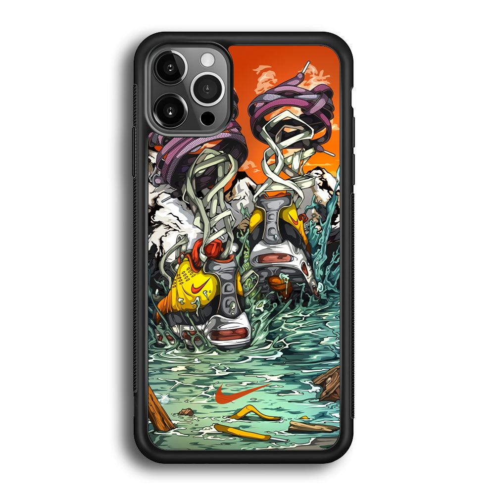 Nike Form of Art Noise iPhone 12 Pro Case-Rubber Black (2D Case)-Oxvistore