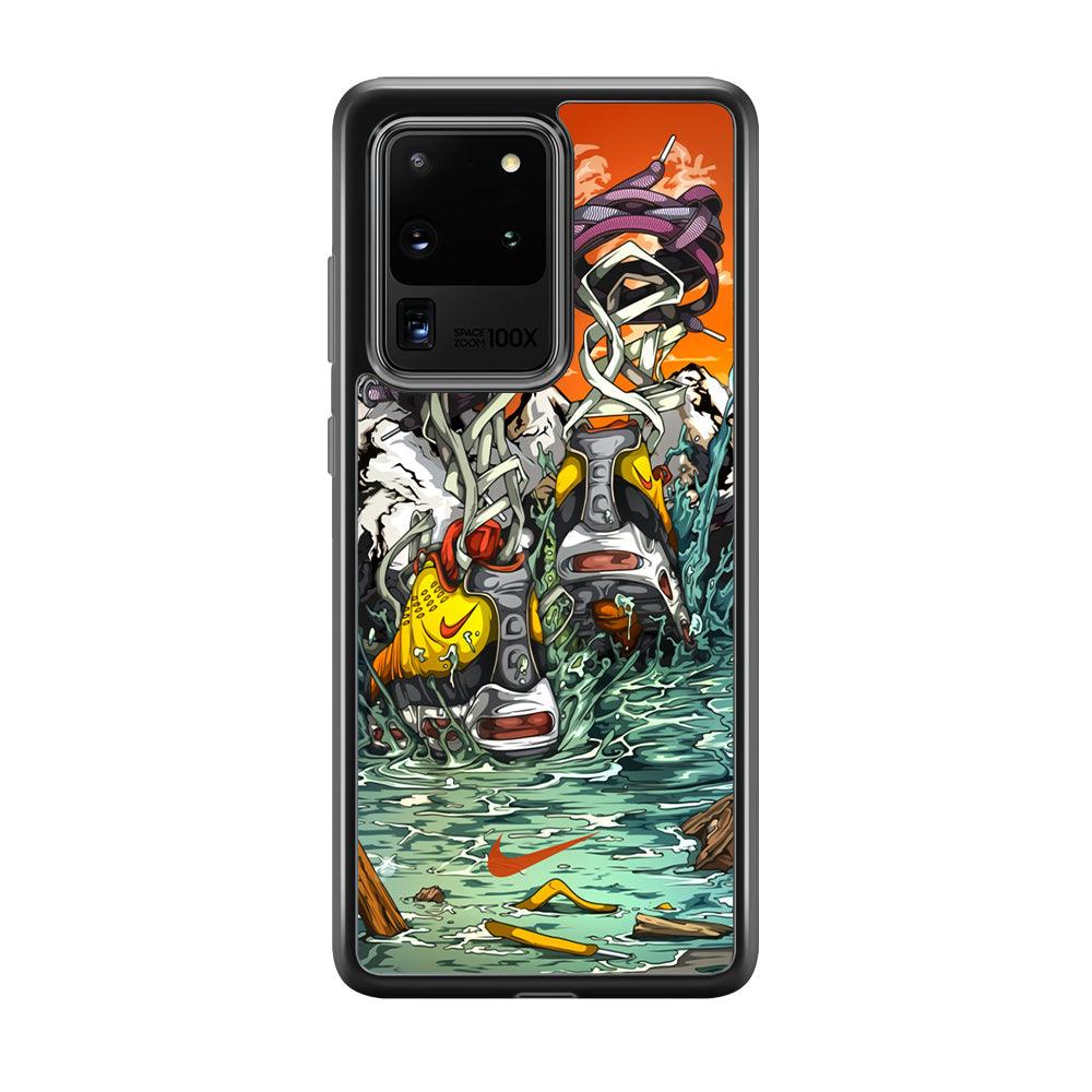 Nike Form of Art Noise Samsung Galaxy S20 Ultra Case-Rubber Black (2D Case)-Oxvistore