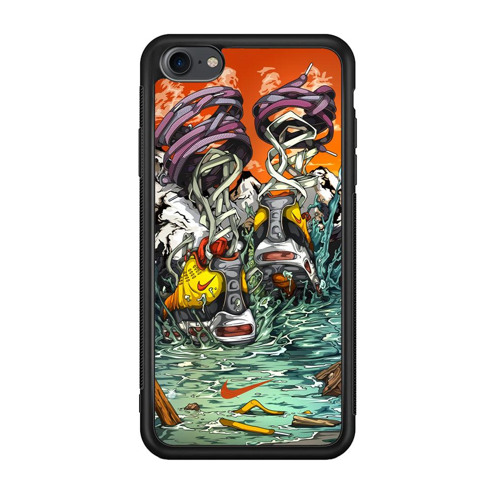 Nike Form of Art Noise iPhone 8 Case-Rubber Black (2D Case)-Oxvistore
