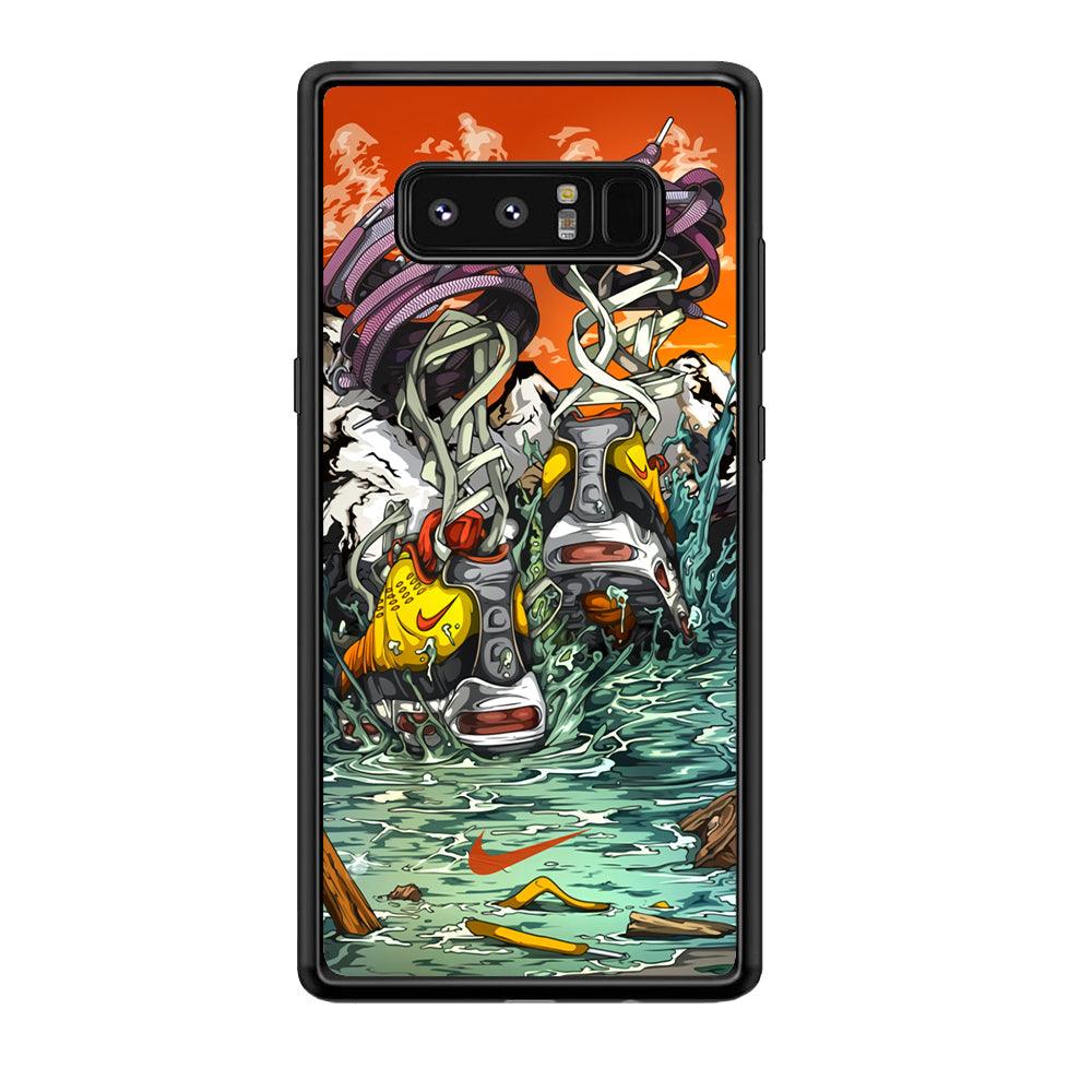 Nike Form of Art Noise Samsung Galaxy Note 8 Case-Rubber Black (2D Case)-Oxvistore