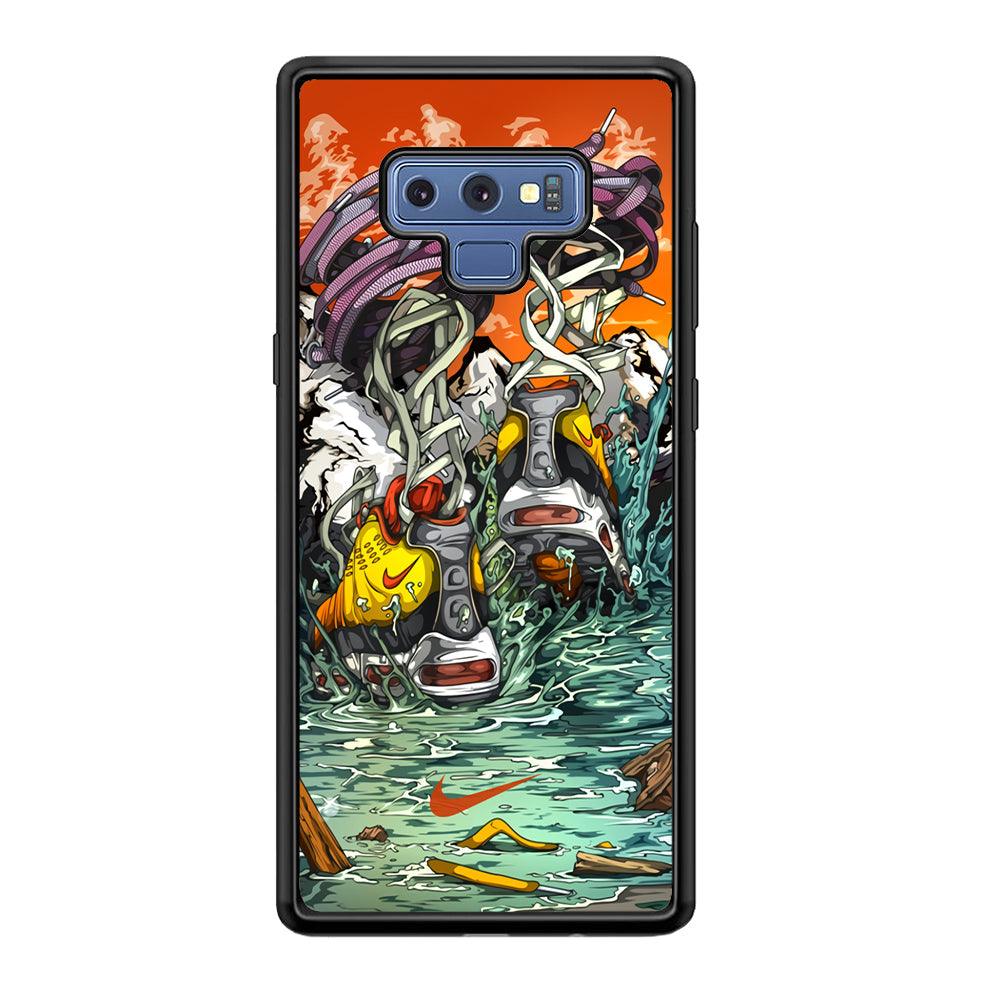 Nike Form of Art Noise Samsung Galaxy Note 9 Case-Rubber Black (2D Case)-Oxvistore