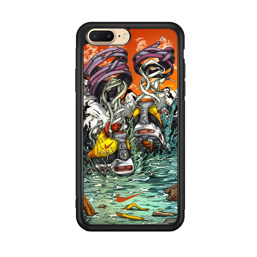 Nike Form of Art Noise iPhone 8 Plus Case-Rubber Black (2D Case)-Oxvistore