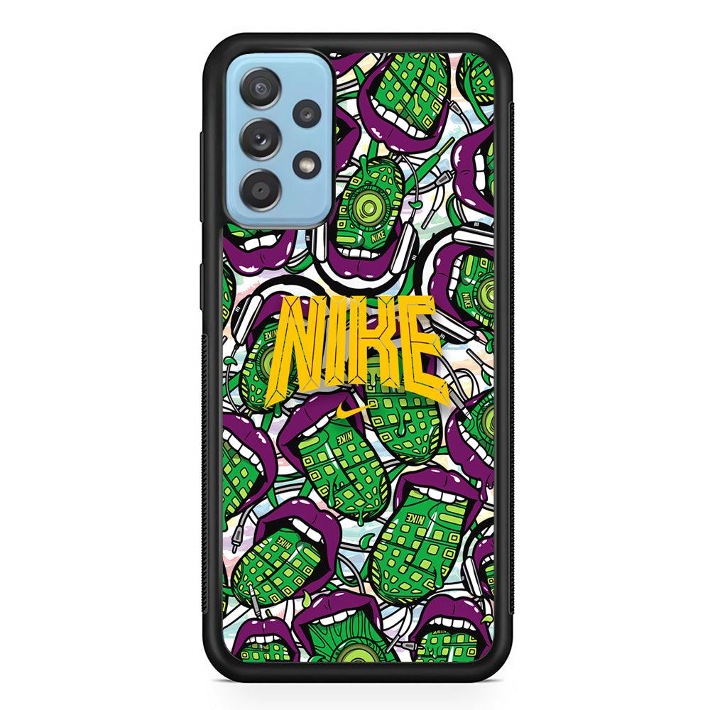 Nike Freestyle Art Samsung Galaxy A72 Case-Rubber Black (2D Case)-Oxvistore