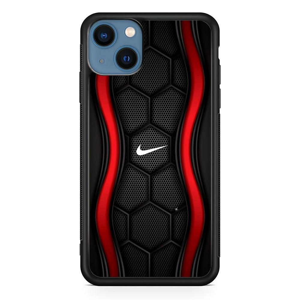 Nike Futuristic Hexagon Dome iPhone 13 Case-Rubber Black (2D Case)-Oxvistore