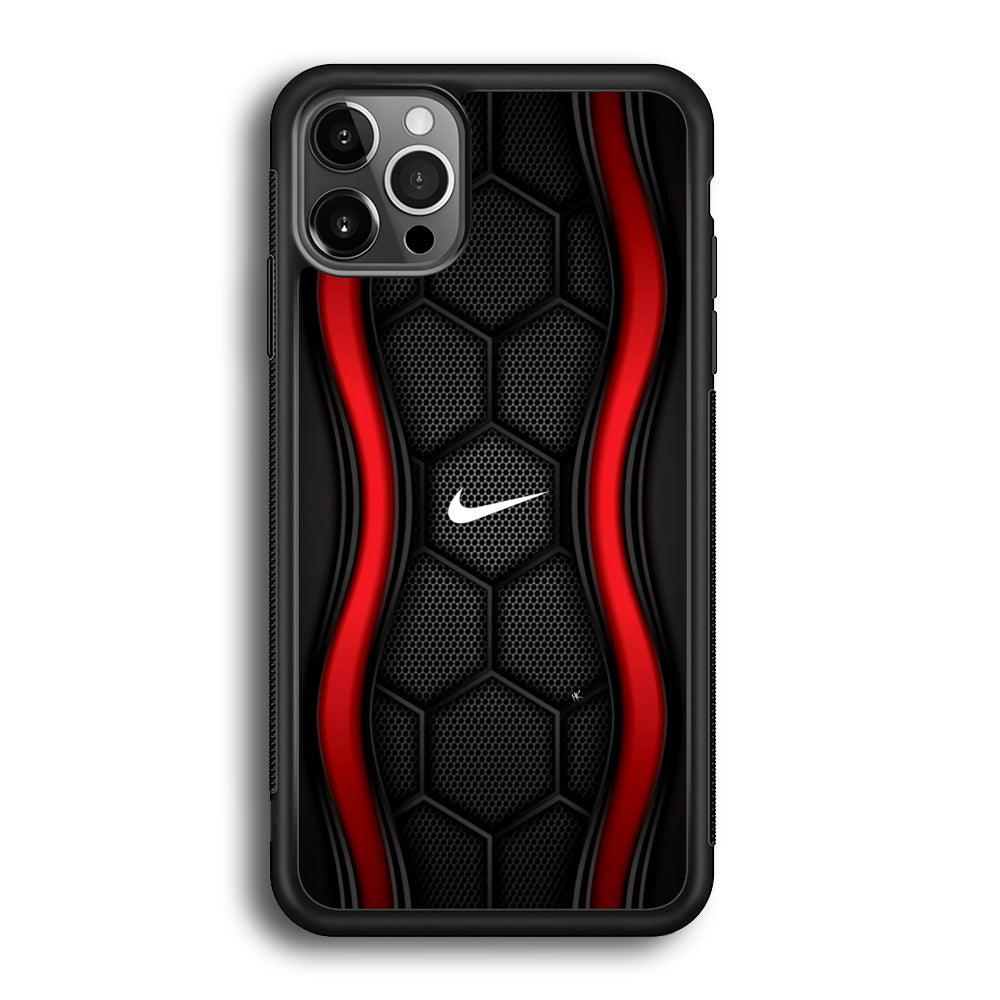 Nike Futuristic Hexagon Dome iPhone 12 Pro Case-Rubber Black (2D Case)-Oxvistore
