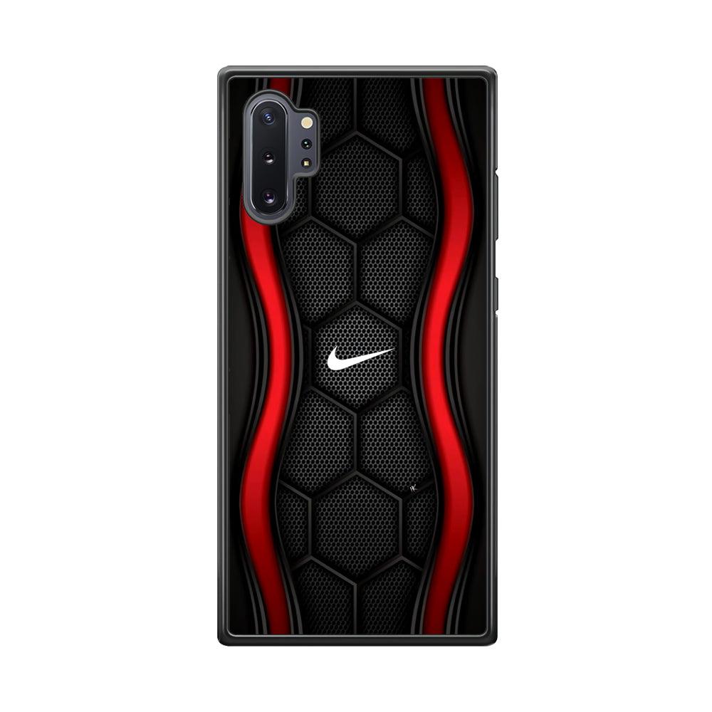 Nike Futuristic Hexagon Dome Samsung Galaxy Note 10 Plus Case-Rubber Black (2D Case)-Oxvistore
