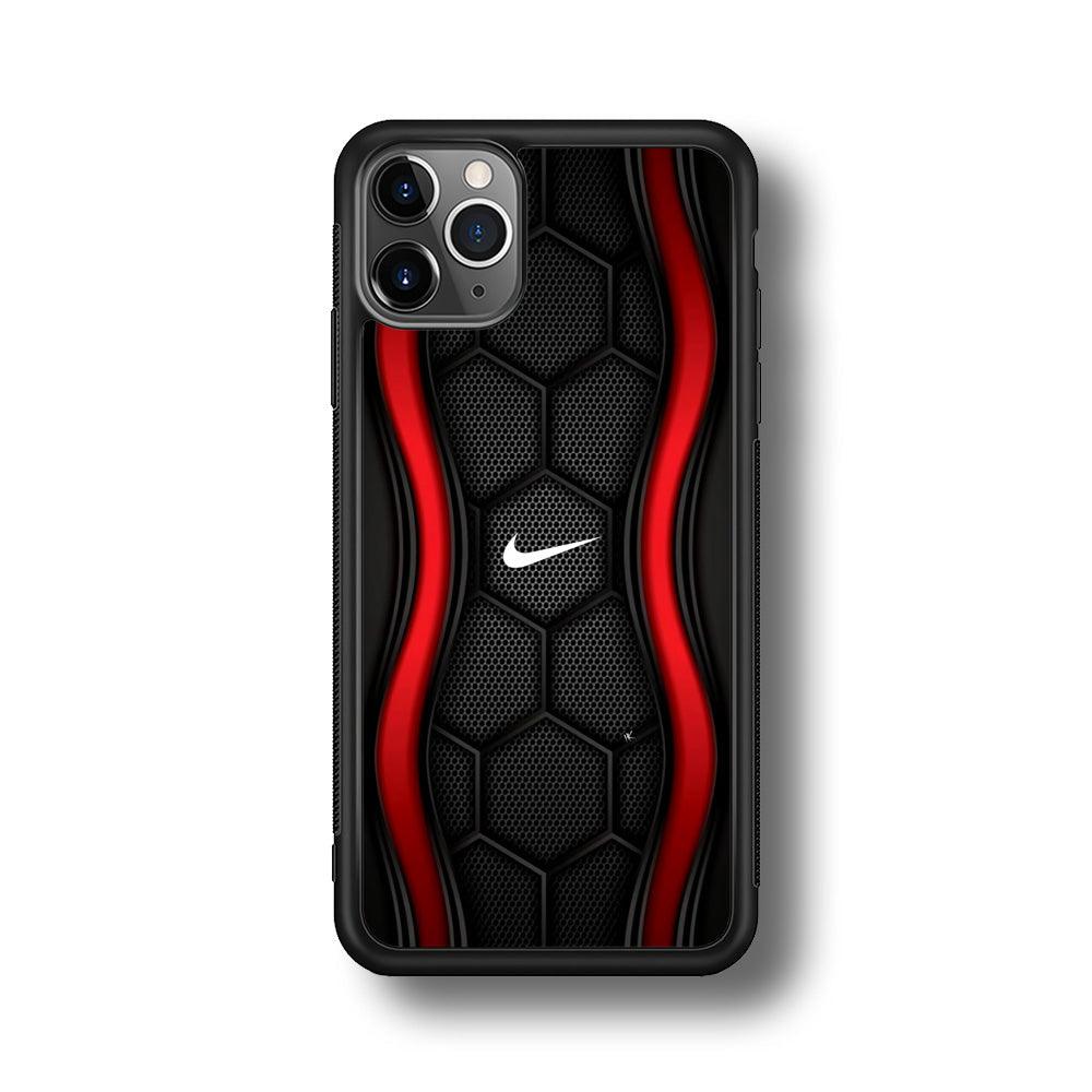 Nike Futuristic Hexagon Dome iPhone 11 Pro Max Case-Rubber Black (2D Case)-Oxvistore