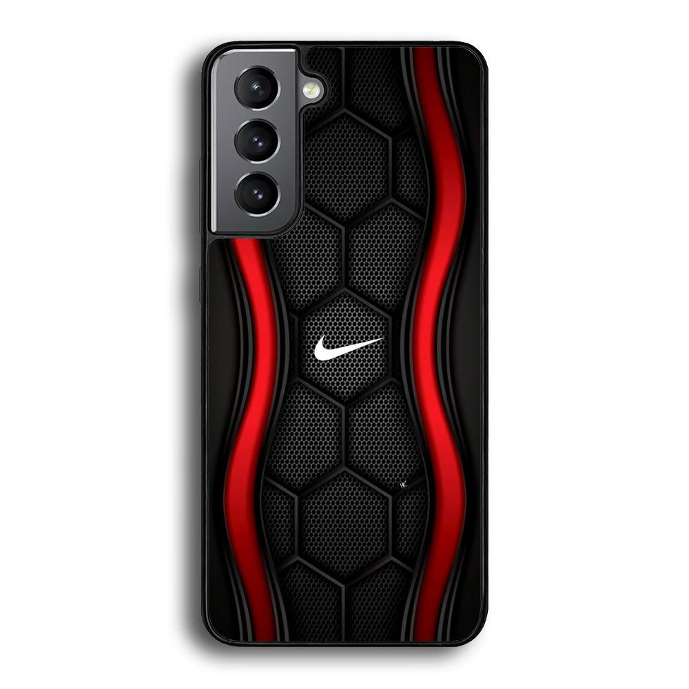Nike Futuristic Hexagon Dome Samsung Galaxy S23 Case-Rubber Black (2D Case)-Oxvistore