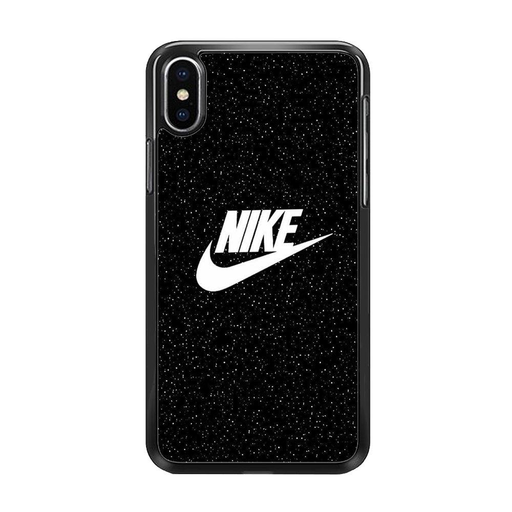 Nike Glitter Night iPhone X Case-Rubber Black (2D Case)-Oxvistore