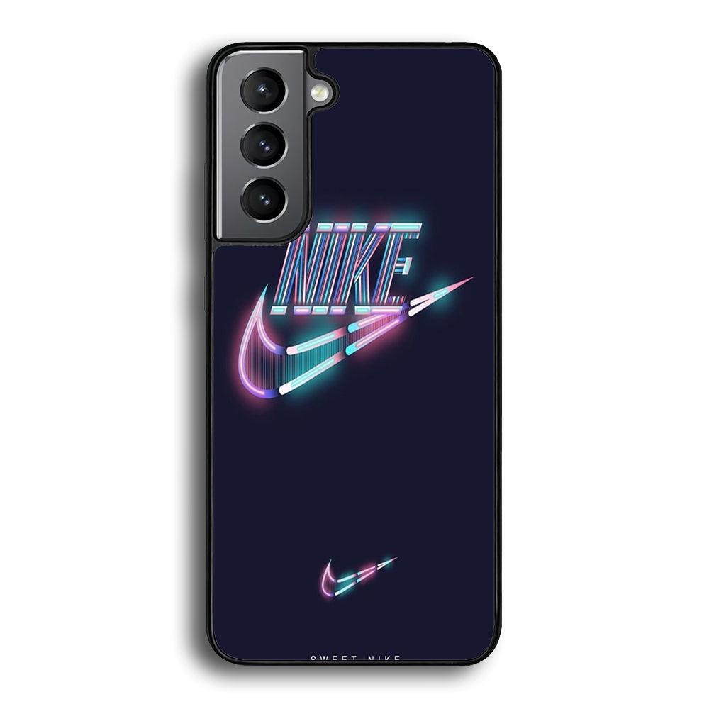 Nike Glowing Samsung Galaxy S24 Case-Rubber Black (2D Case)-Oxvistore