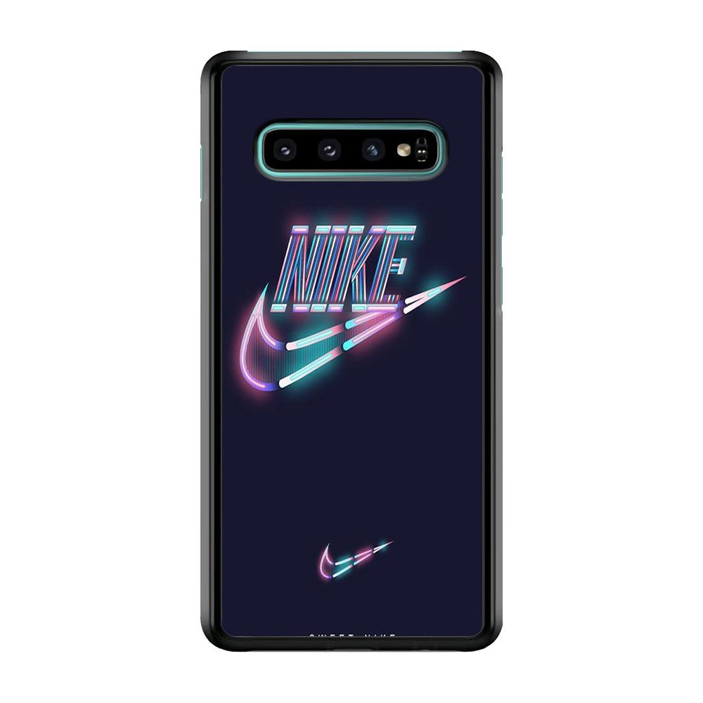 Nike Glowing Samsung Galaxy S10 Plus Case-Rubber Black (2D Case)-Oxvistore
