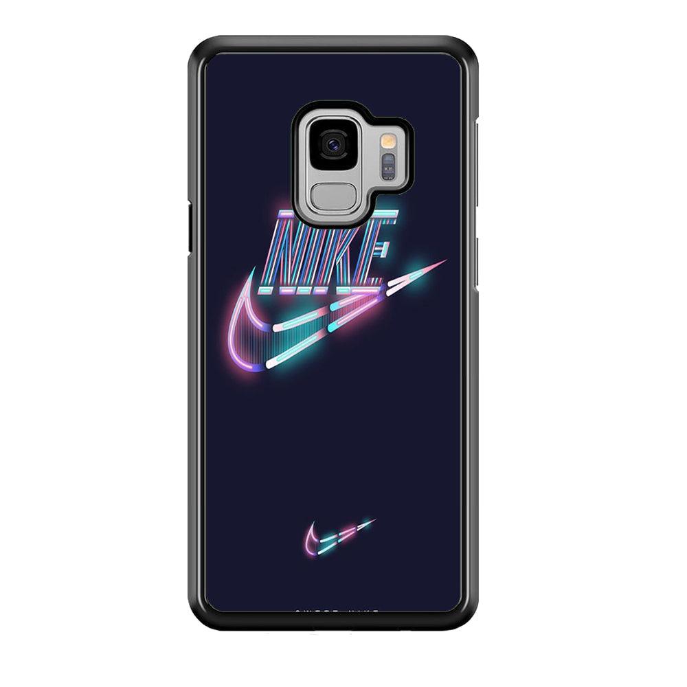 Nike Glowing Samsung Galaxy S9 Case-Rubber Black (2D Case)-Oxvistore