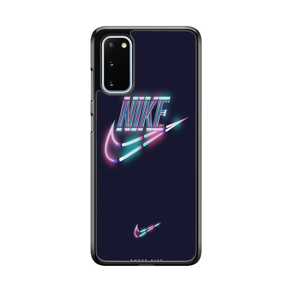Nike Glowing Samsung Galaxy S20 Case-Rubber Black (2D Case)-Oxvistore