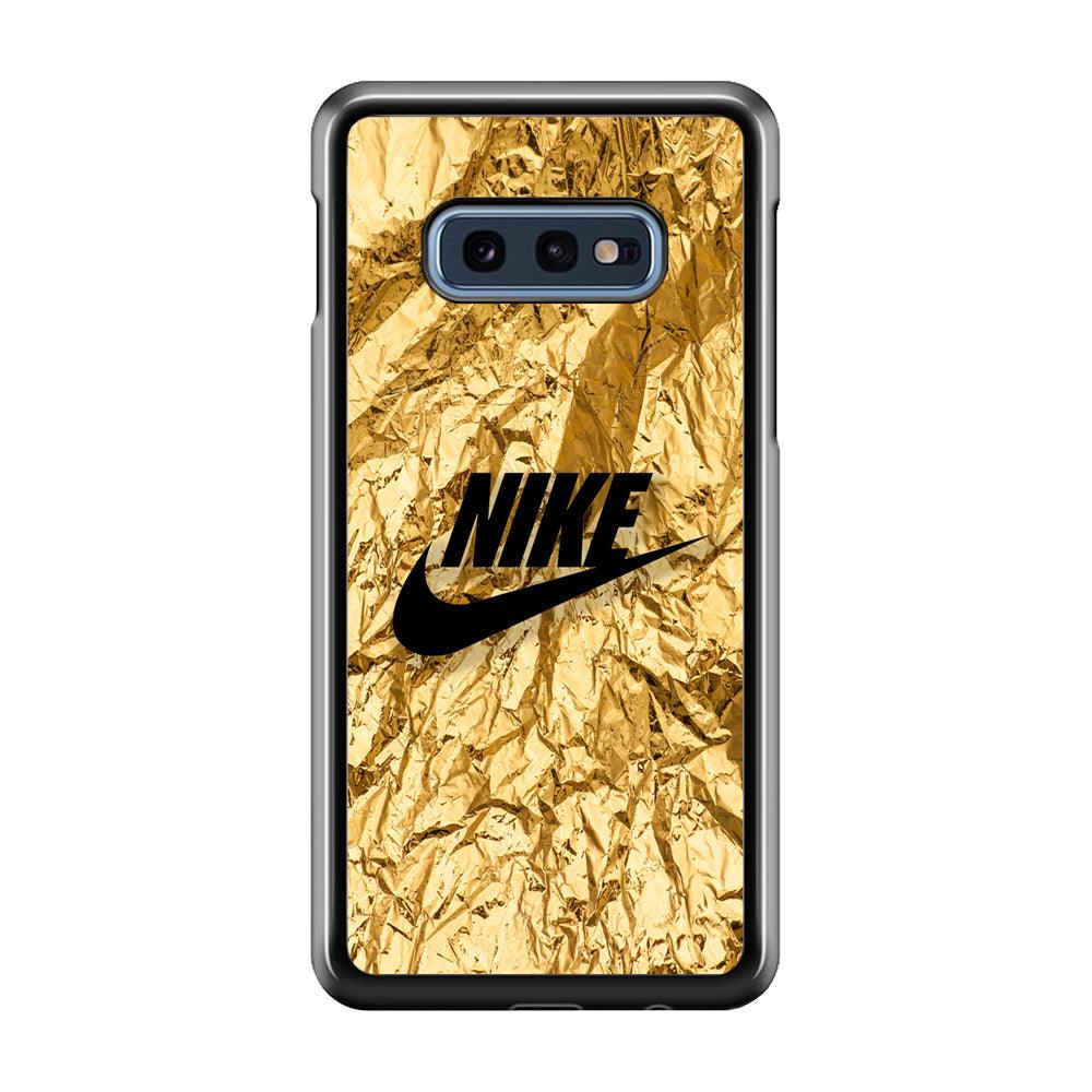 Nike Gold Paper Samsung Galaxy S10E Case-Rubber Black (2D Case)-Oxvistore