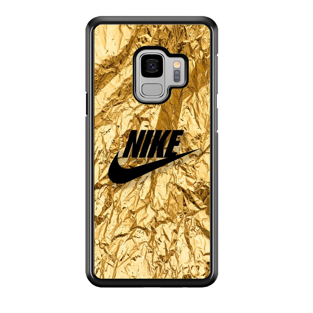 Nike Gold Paper Samsung Galaxy S9 Case-Rubber Black (2D Case)-Oxvistore