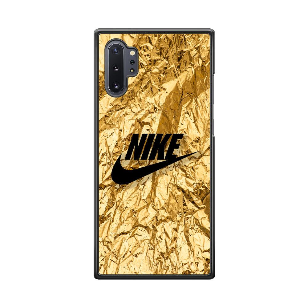 Nike Gold Paper Samsung Galaxy Note 10 Plus Case-Rubber Black (2D Case)-Oxvistore