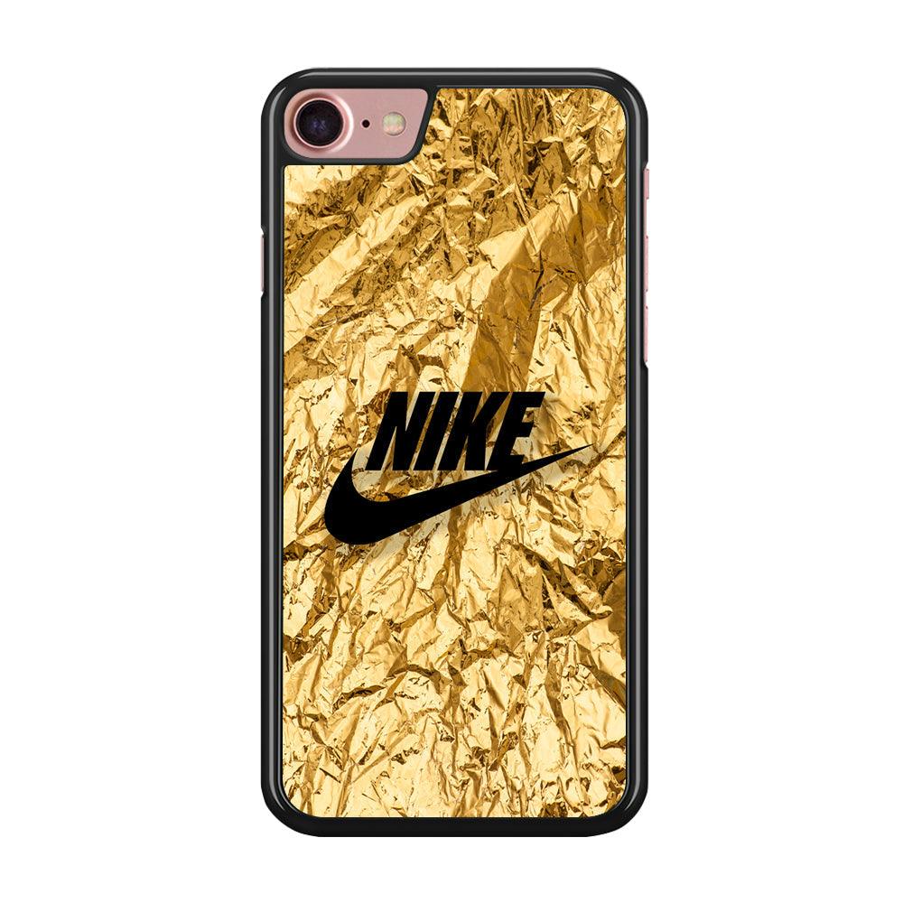 Nike Gold Paper iPhone 7 Case-Rubber Black (2D Case)-Oxvistore