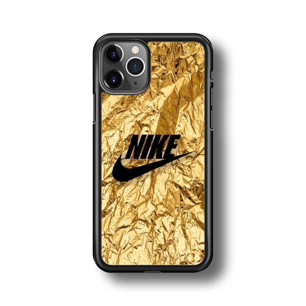 Nike Gold Paper iPhone 11 Pro Case-Rubber Black (2D Case)-Oxvistore