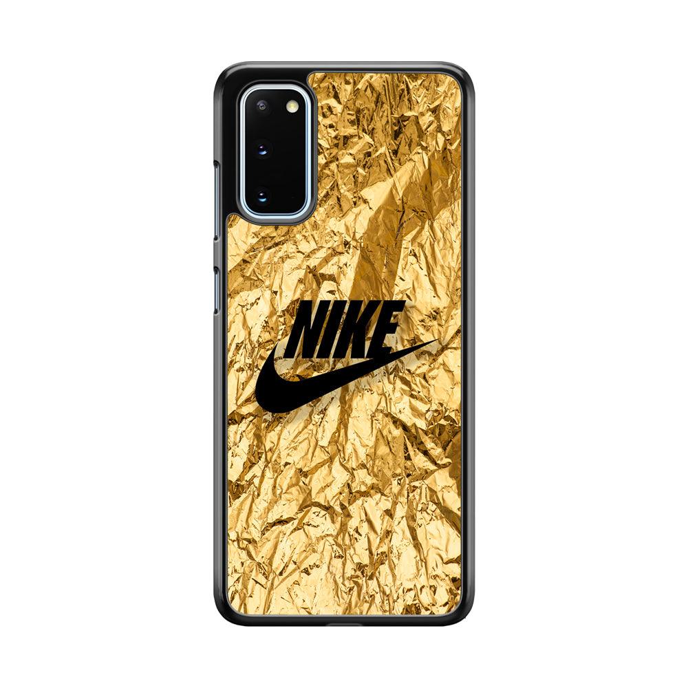 Nike Gold Paper Samsung Galaxy S20 Case-Rubber Black (2D Case)-Oxvistore