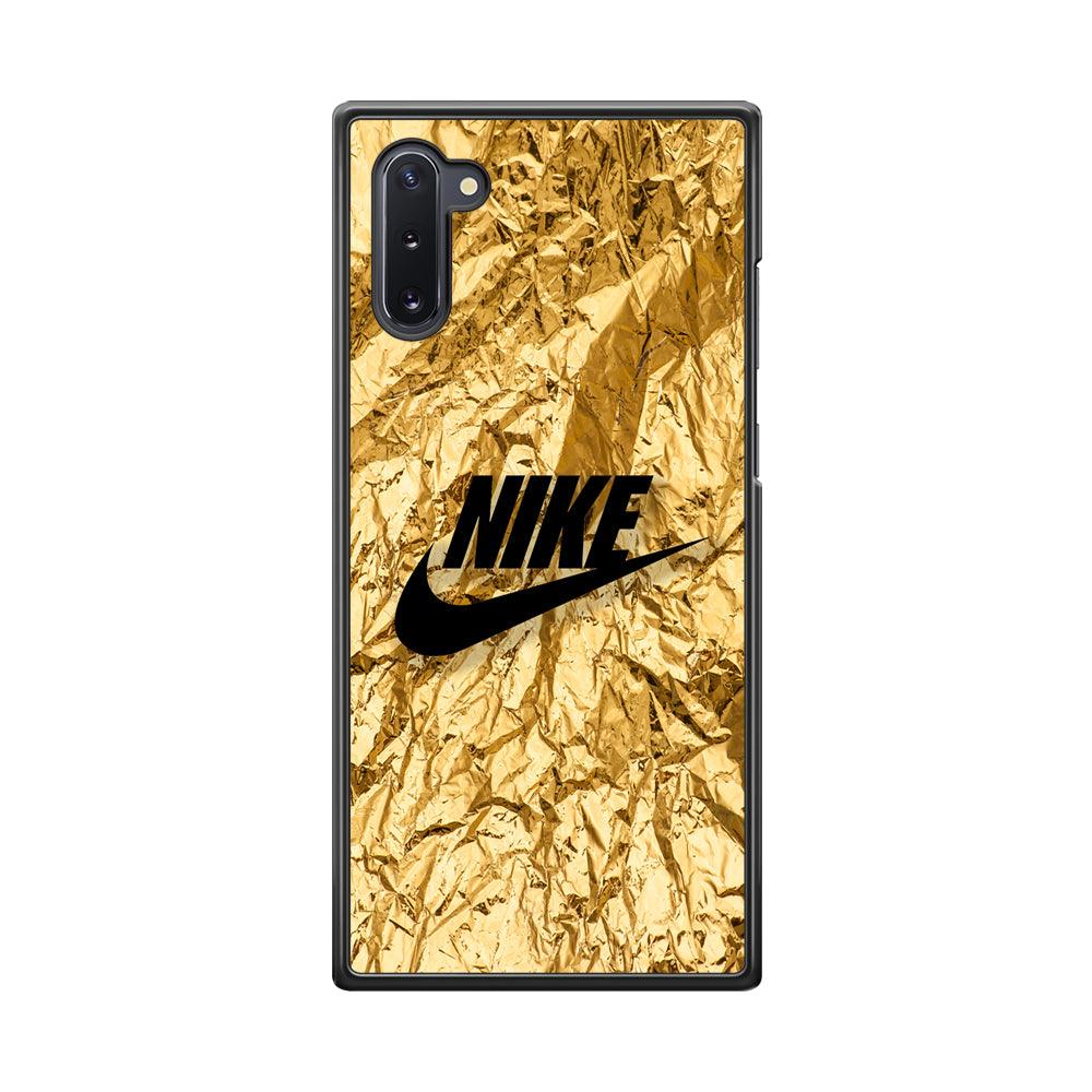 Nike Gold Paper Samsung Galaxy Note 10 Case-Rubber Black (2D Case)-Oxvistore