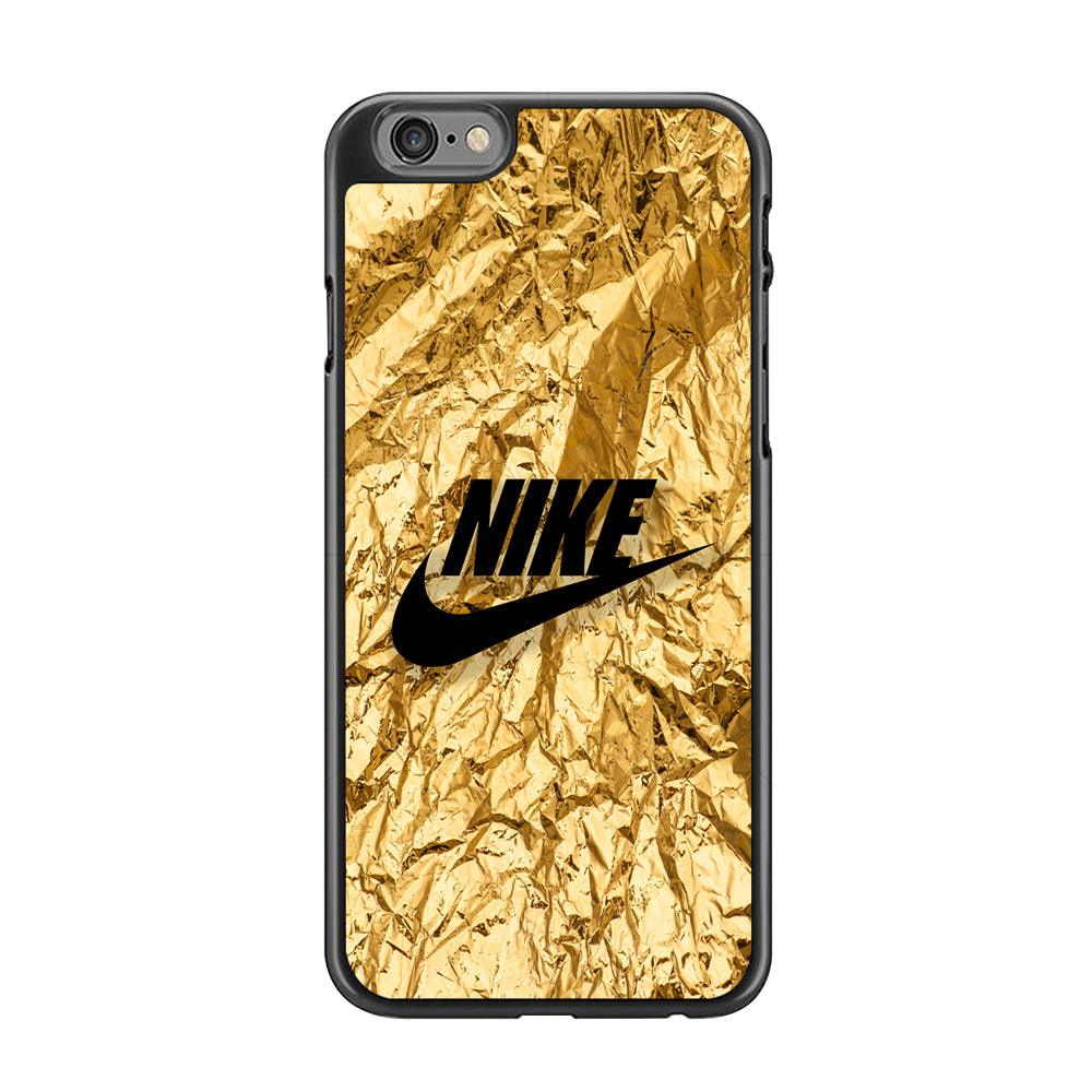 Nike Gold Paper iPhone 6 | 6s Case-Rubber Black (2D Case)-Oxvistore