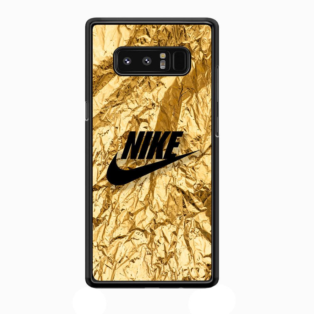 Nike Gold Paper Samsung Galaxy Note 8 Case-Rubber Black (2D Case)-Oxvistore