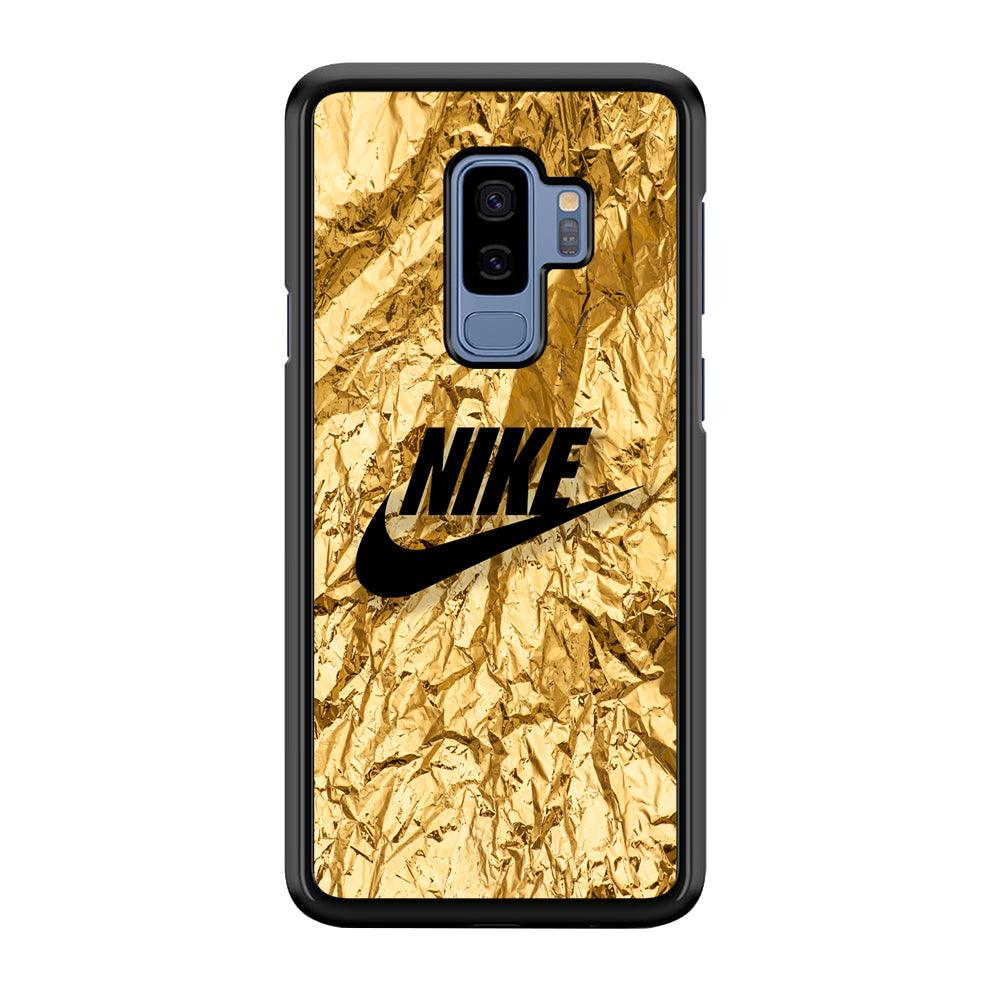 Nike Gold Paper Samsung Galaxy S9 Plus Case-Rubber Black (2D Case)-Oxvistore