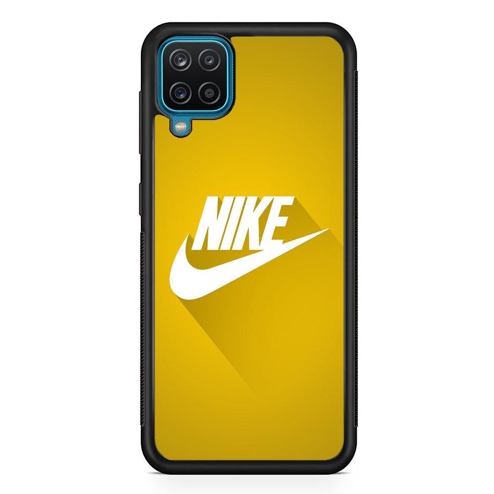 Nike Gold Shadow Samsung Galaxy A12 Case-Rubber Black (2D Case)-Oxvistore