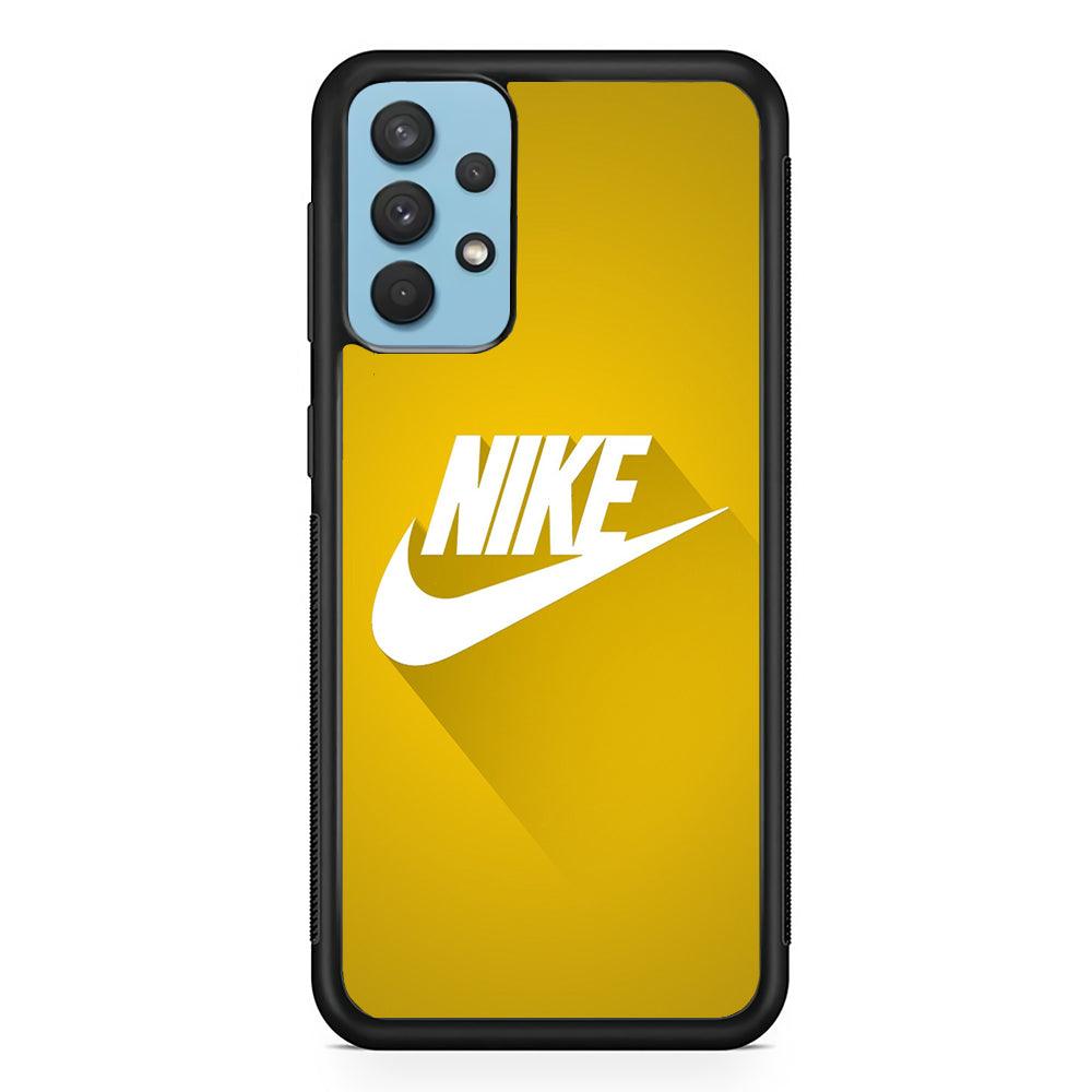 Nike Gold Shadow Samsung Galaxy A32 Case-Rubber Black (2D Case)-Oxvistore