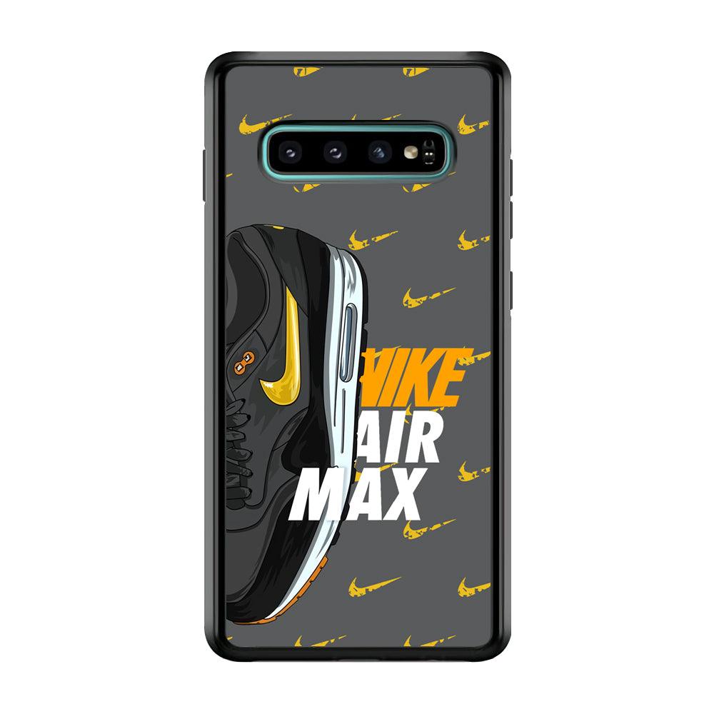 Nike Golden of Air Max Samsung Galaxy S10 Plus Case-Rubber Black (2D Case)-Oxvistore