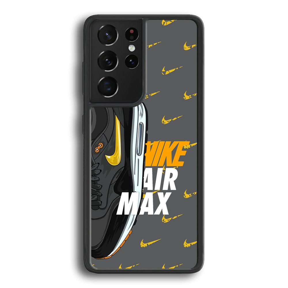 Nike Golden of Air Max Samsung Galaxy S22 Ultra Case-Rubber Black (2D Case)-Oxvistore