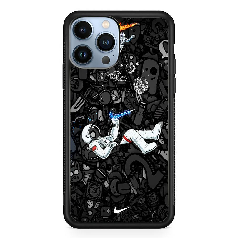 Nike Graffiti Astronaut 2D Rubber Phone Case-Black-Oxvistore