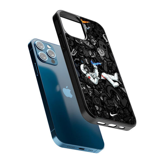 Nike Graffiti Astronaut 2D Rubber Phone Case-Oxvistore