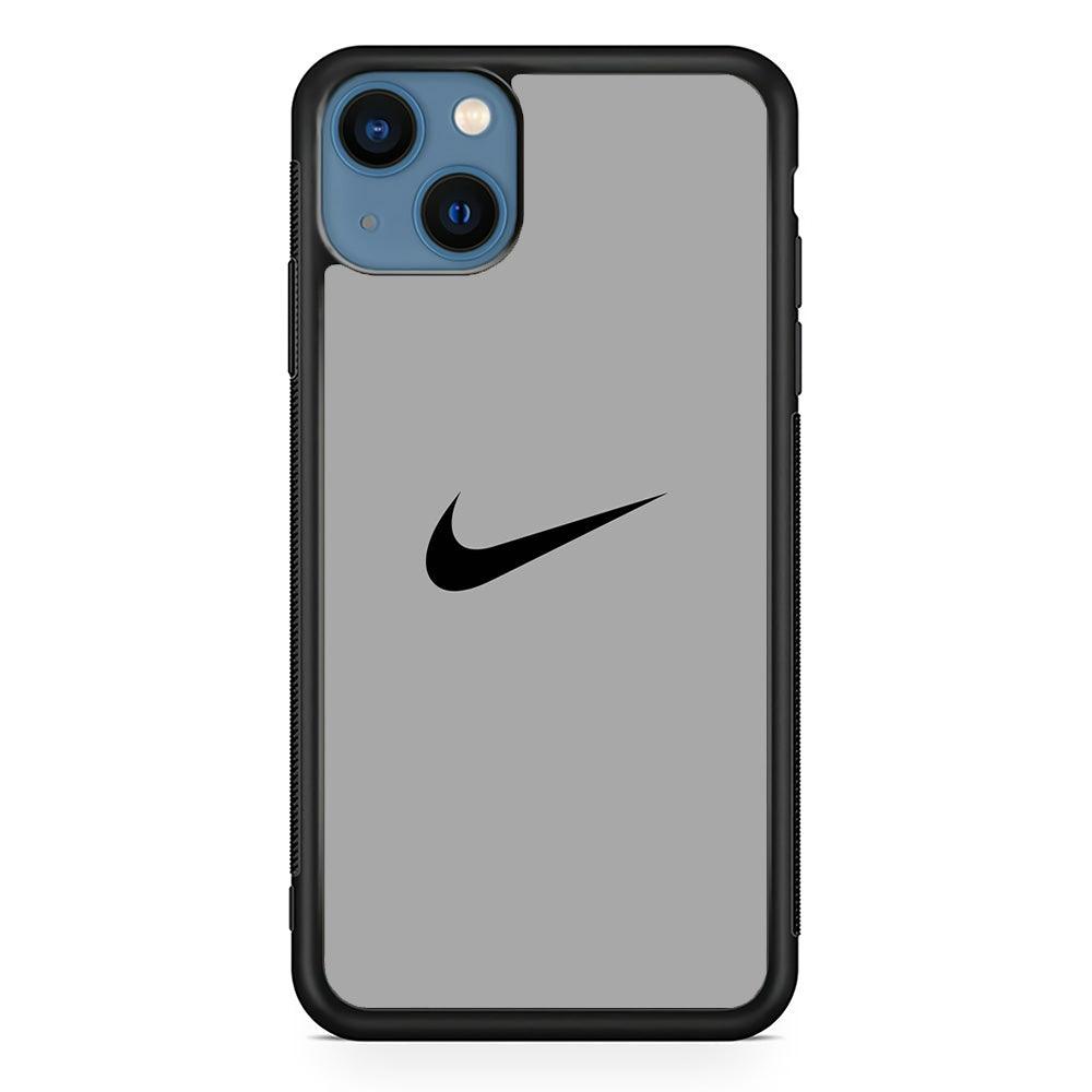 Nike Gray Full iPhone 15 Plus Case-Rubber Black (2D Case)-Oxvistore
